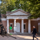 In the US pavilion’s courtyard, a braided sculpture called “Thrival Geographies” by Amanda Williams and Andres L. Hernandez explores “explores issues of race, fugitivity, and public space”